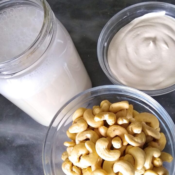 Cashew Cream and milk