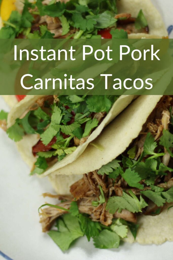Instant pot pork carnitas tacos pin image