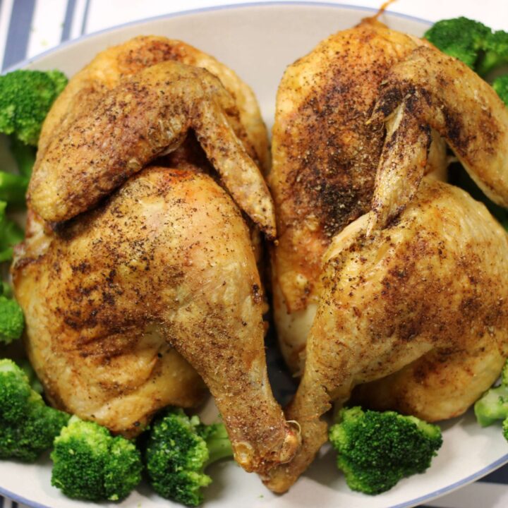 roasted chicken on platter