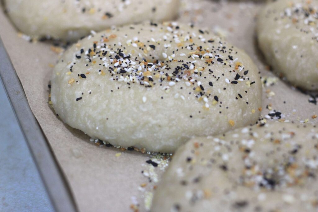  bagel ready to be baked