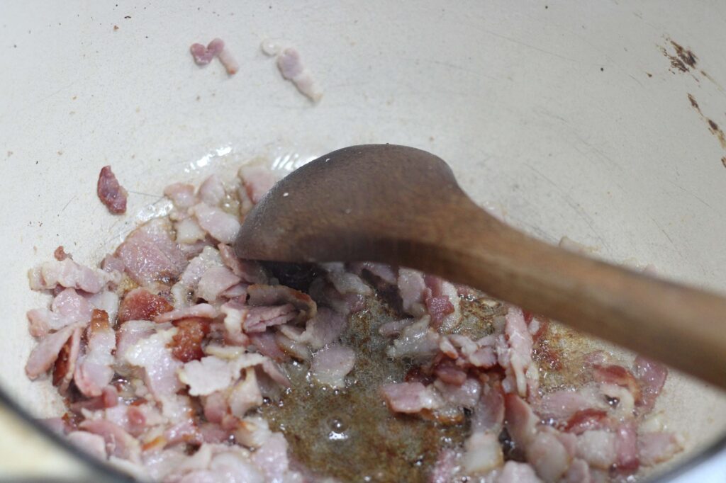 frying bacon