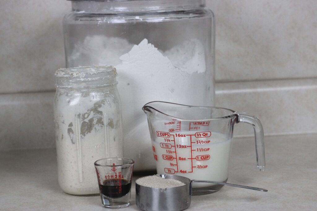 ingredients for sourdough pastry dough