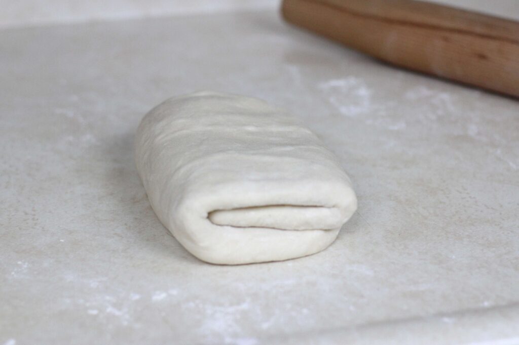 sourdough pastry dough after second fold ready for second rise