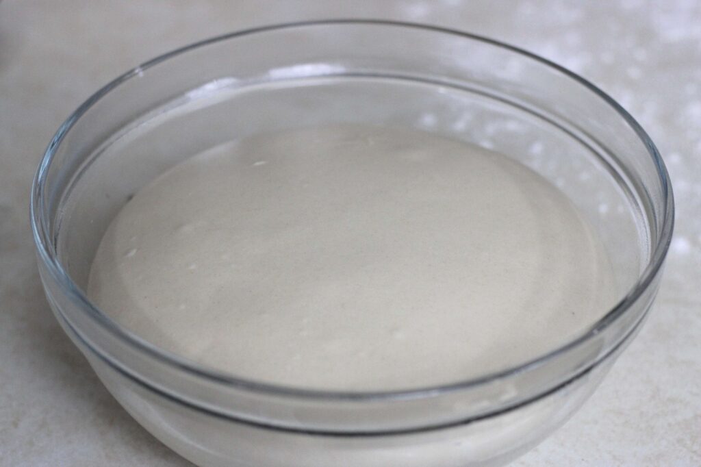 sourdough pastry dough after first rise 