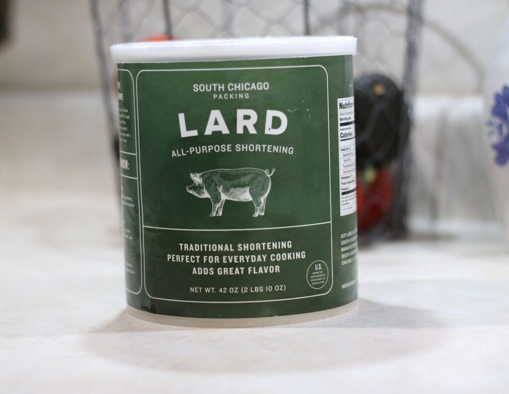 green tub of lard South Chicago Packing brand