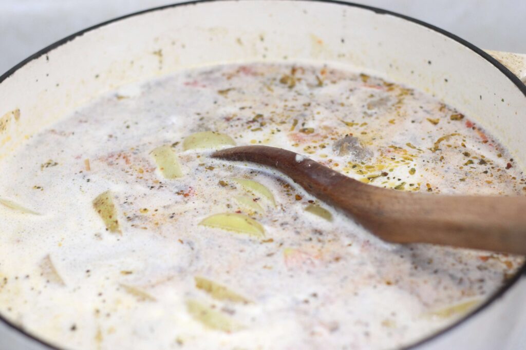 heavy cream added to zuppa 