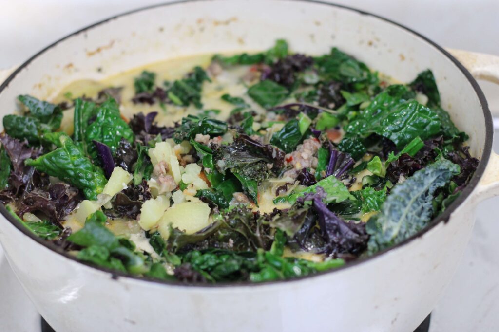 kale added to zuppa toscana