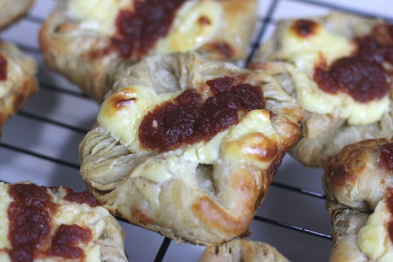 spiced apple sourdough danishes in cooling rack