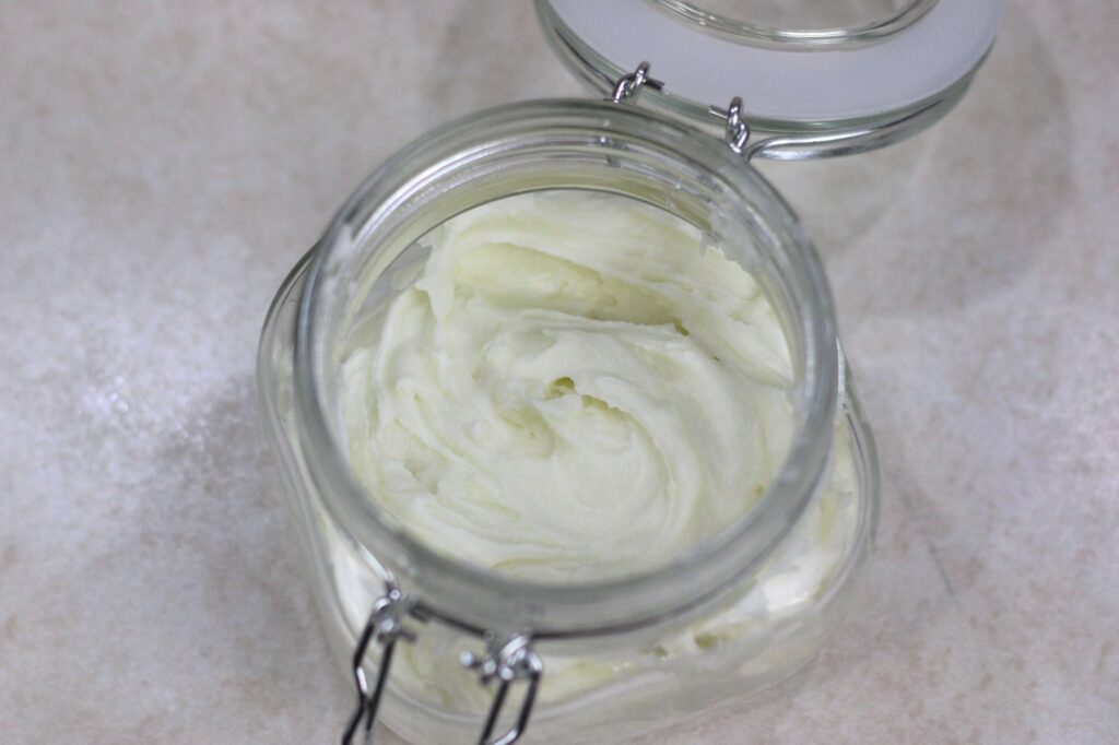 homemade tallow balm in glass jar