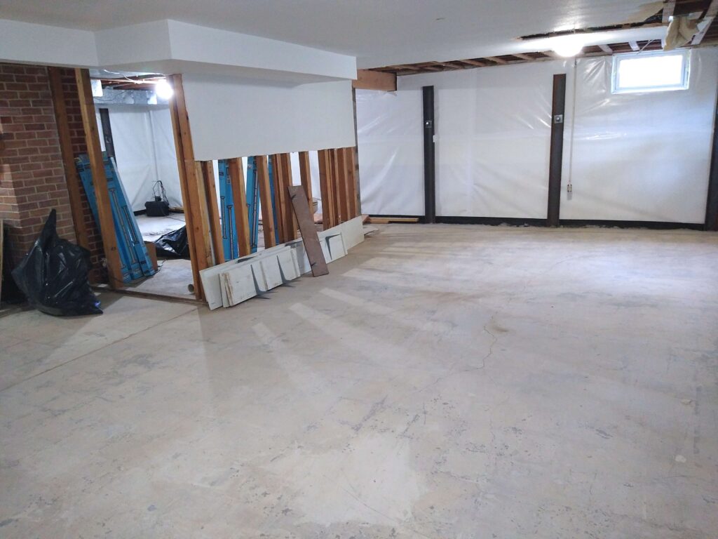 post foundation work in basement house remodel 