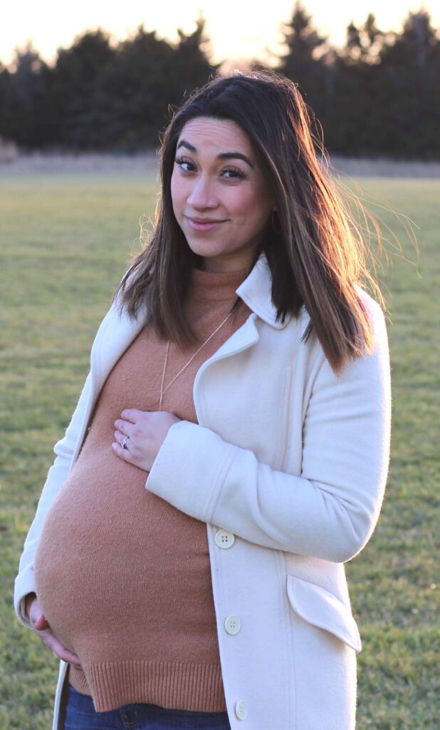 pregnant women with quizzical expression