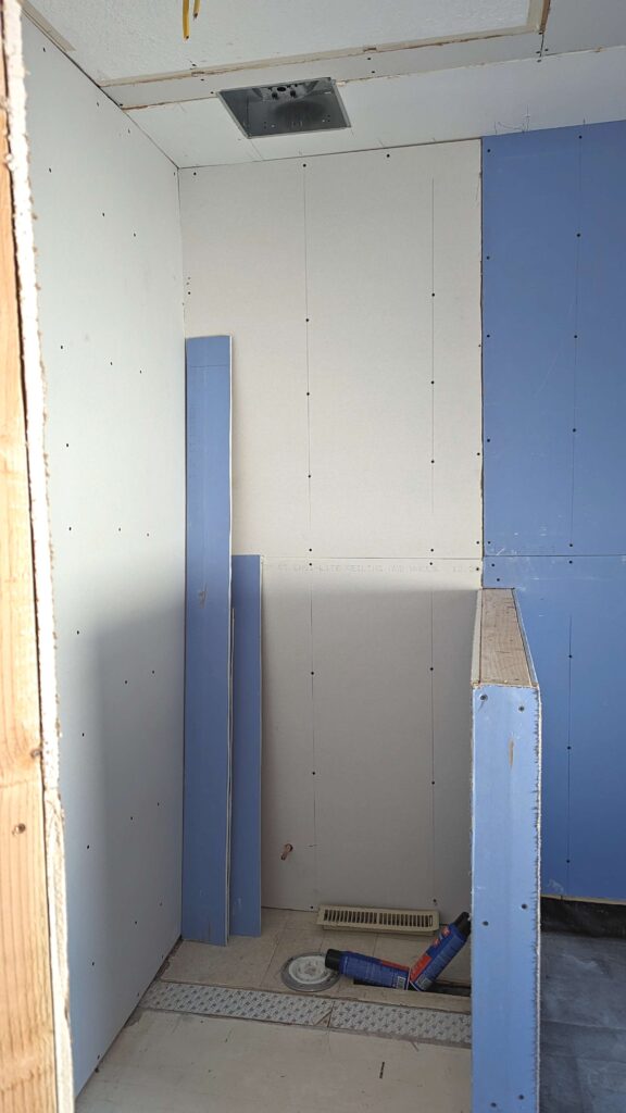 toilet area in a remodel