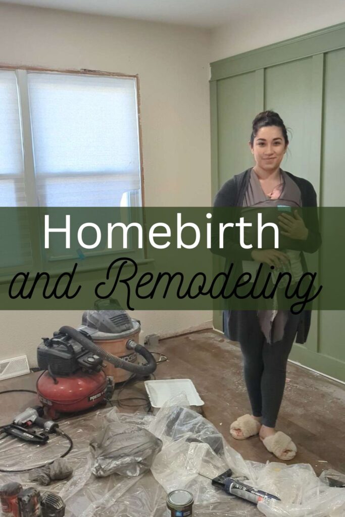 woman with baby in remodel room