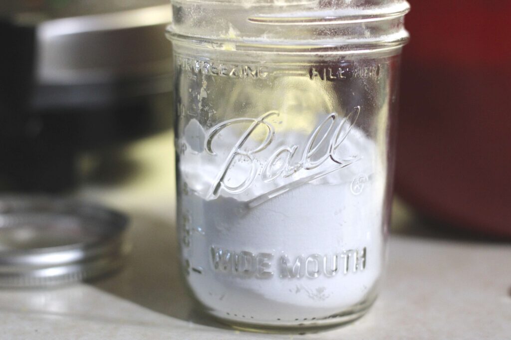 mason jar of baking powder