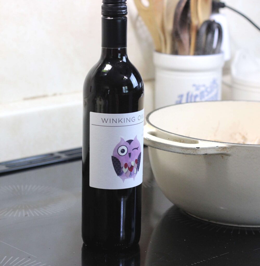 bottle of cheap red wine for cooking 