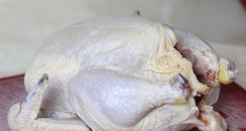 raw chicken ready to be prepped
